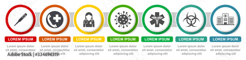 Medical infographic vector template, virus pandemic web presentation, healthcare concept illustration