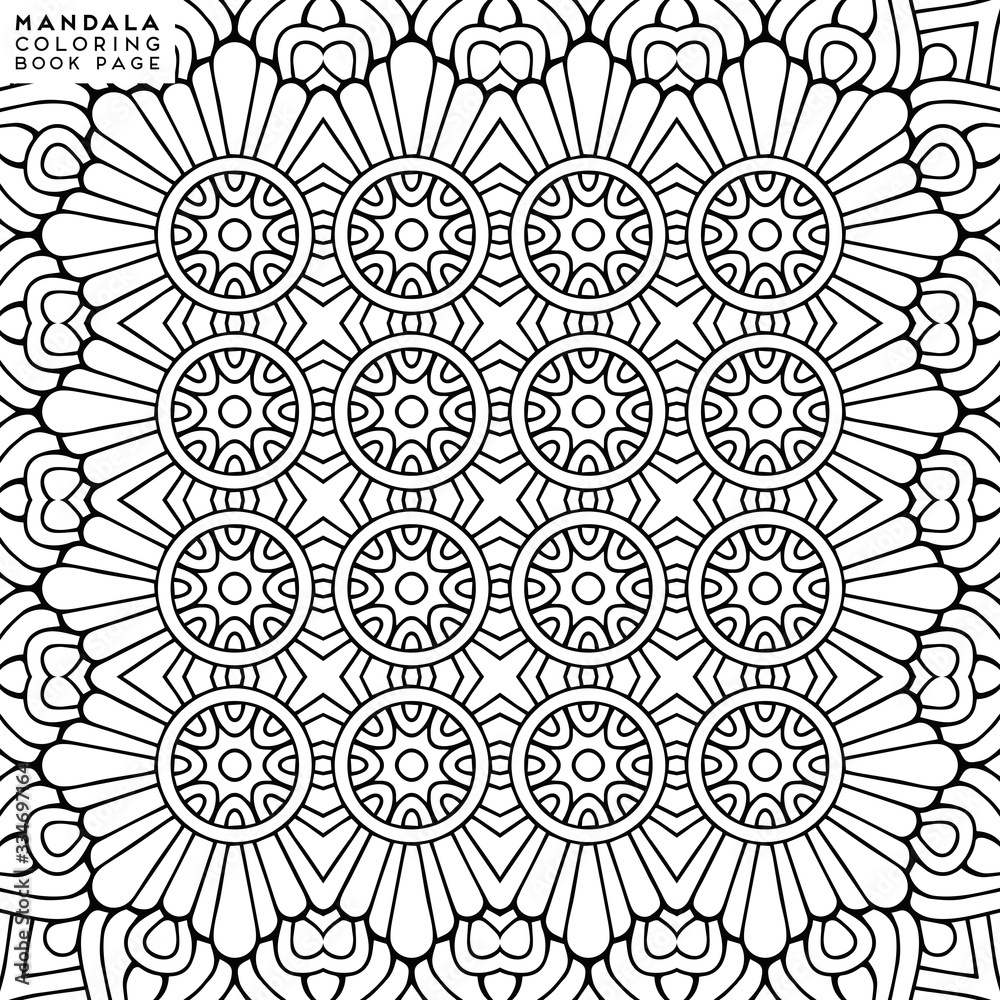 Flower Mandala. Coloringbook page template Flower Mandala. Coloringbook page template