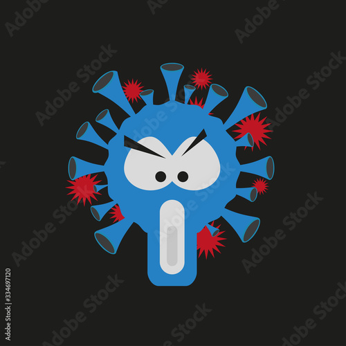 Stop coronavirus. Coronavirus outbreak vector illustratin. Pandemic medical concept with dangerous cells.