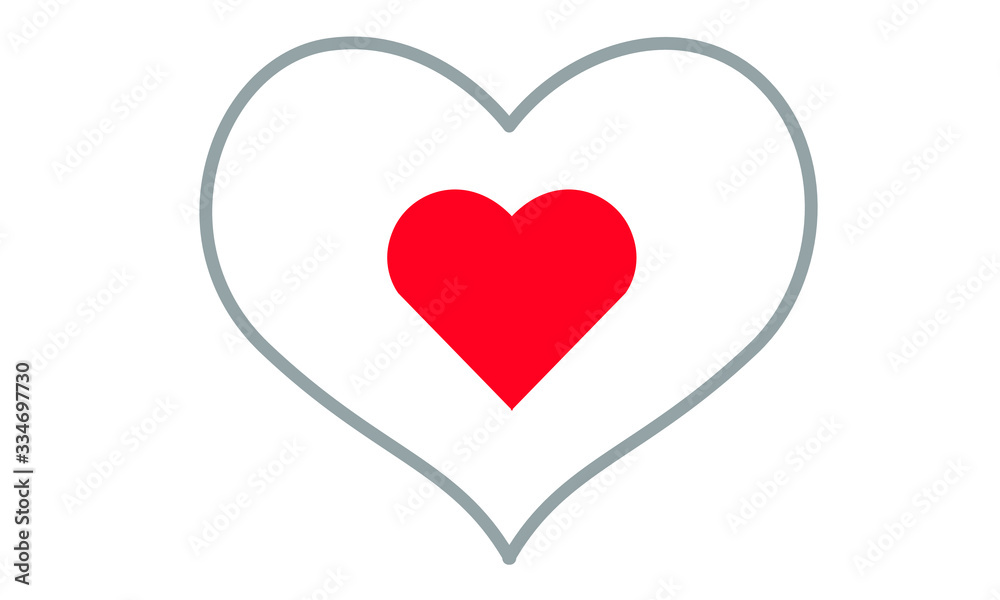 Heart symbols stacked on a white background Heart symbols stacked on a white background