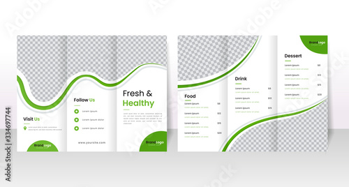 Tri-fold healthy resaturant brochure template. 