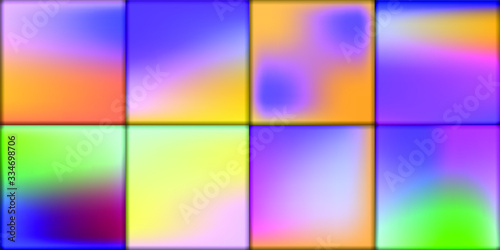 Modern cover template design. Set of trendy colorful gradient vector illustrations. Background for flyer, social media post, screen, mobile app, wallpaper