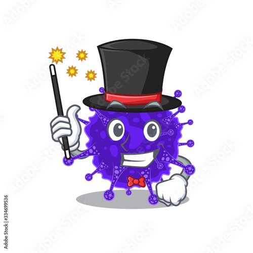 An attractive Magician of nidovirales cartoon design