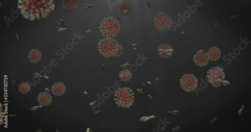 Animation of the covid-19 virus and chromosomes.