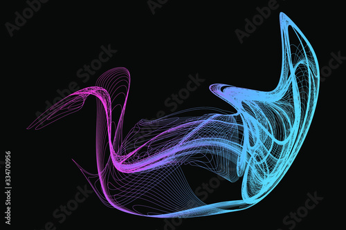 EPS 10 vector. Futuristic colorful background. Backdrop with lines and waves. 
