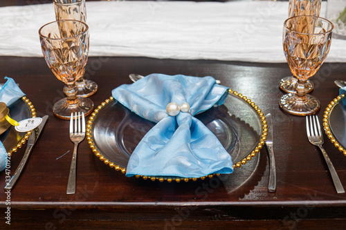 Elegant table setting at a wedding