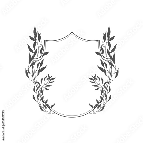Floral botanical frame and monogram.
