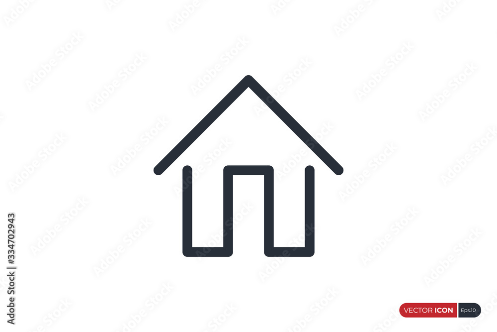 House Icon Line isolated on White Background. Flat Vector Icon Design Template Element. House Icon Line isolated on White Background. Flat Vector Icon Design Template Element.