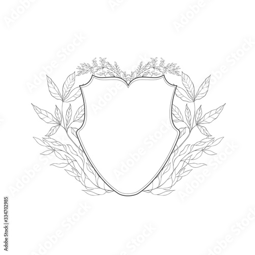 Floral botanical frame and monogram.