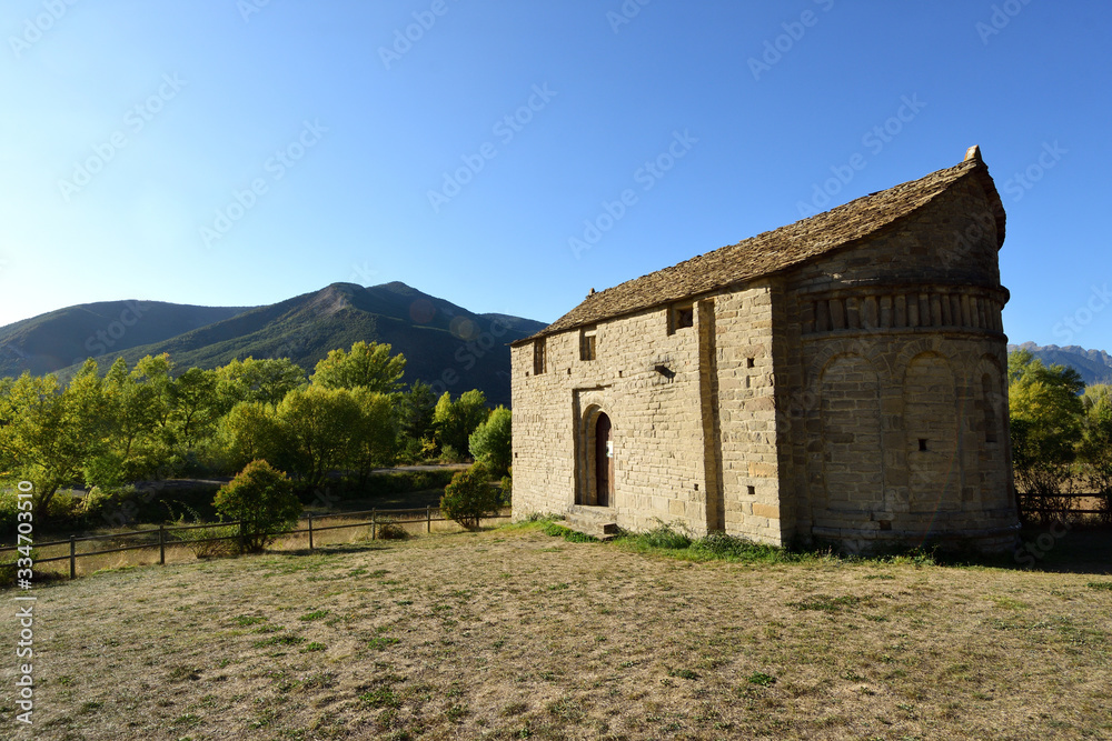 Romanesque and Mozarabic church of San Juan de Busa, route of the romanesque churches of the Serrablo, Huesca province, Aragon, Spain Romanesque and Mozarabic church of San Juan de Busa, route of the romanesque churches of the Serrablo, Huesca province, Aragon, Spain
