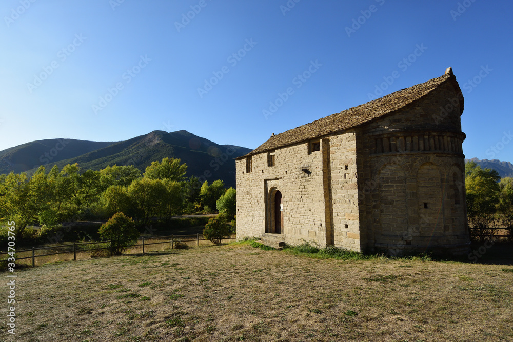 Romanesque and Mozarabic church of San Juan de Busa, route of the romanesque churches of the Serrablo, Huesca province, Aragon, Spain