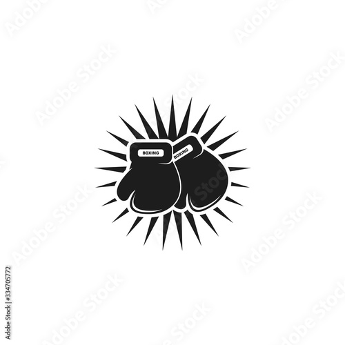 boxing gloves logo vector icon illustration
