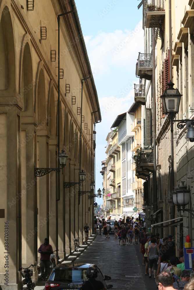 Florence, Italy: view of a street near Ponte Vecchio