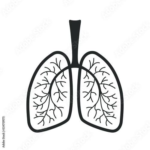 Lungs human graphic icon. Human lungs sign isolated on white background. Vector illustration