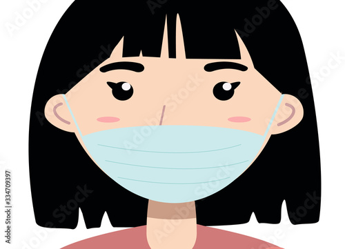 Close up asian woman with protective medical facial. Stop COVID-19, 2019-nCoV Novel Coronavirus.