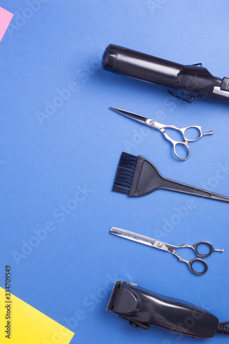 Barber haircuts and beauty salons banners flyers card template Inspired by fashion professional hairdresser tools