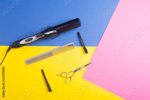 Barber haircuts and beauty salons banners flyers card template Inspired by fashion professional hairdresser tools