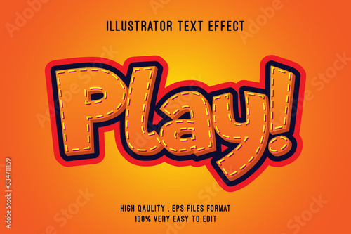 Editable text effect - Orange cartoon sticker style