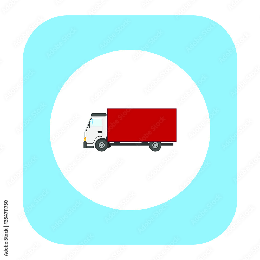 small delivery truck on white background, vector small delivery truck on white background, vector