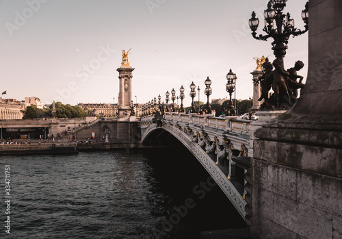 Alexandre iii bridge street view in Paris. © Alejostx