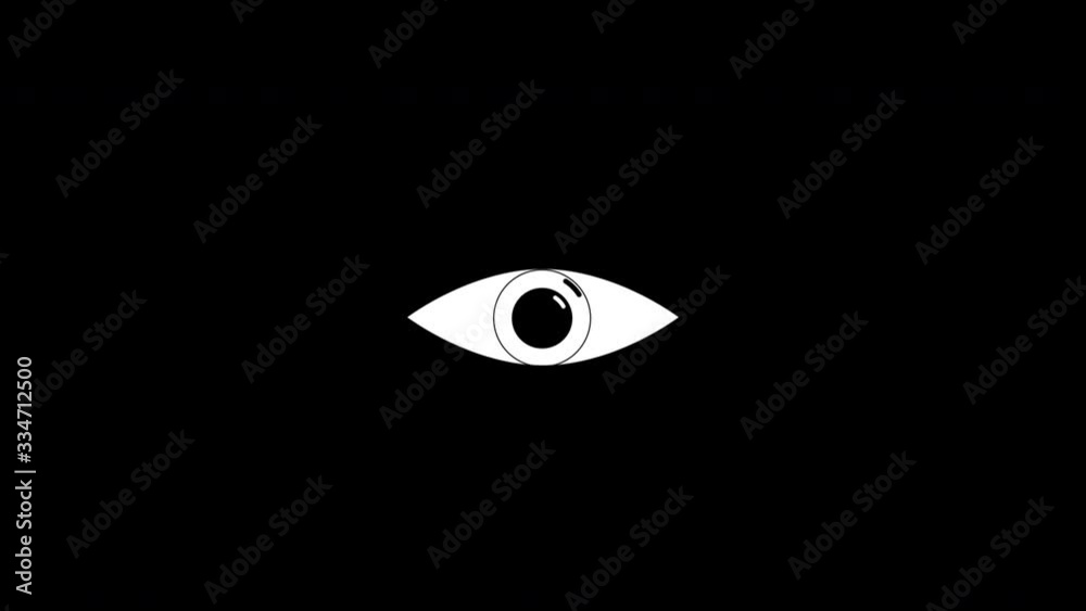 animation of a human blinking eye on black screen animation of a human blinking eye on black screen