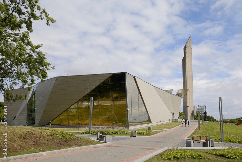 The Museum of the Great Patriotic War in Minsk is located at 8 Pobediteley Ave., nearby are the Victory Park and Museum Complex and the obelisk Minsk is a Hero City.