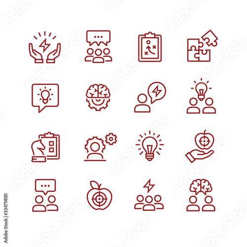 Collection of startup thin line icons