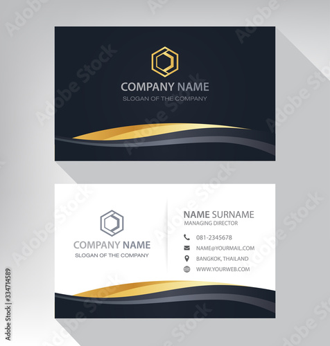 Luxury and modern. vector business card template. design black gold white