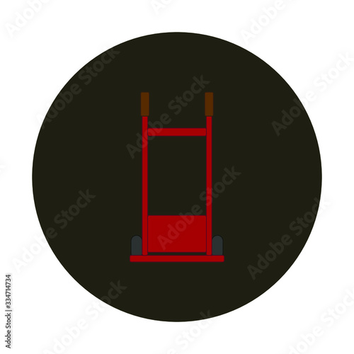 parcel cart on white background