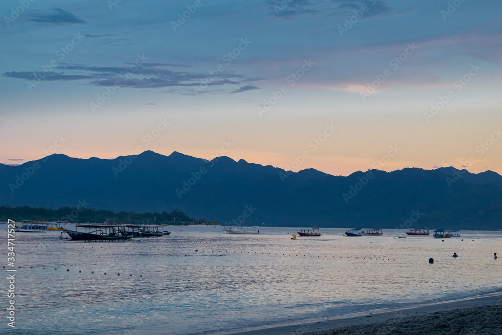 sunset in Gili island