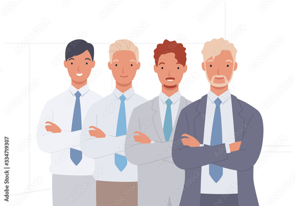 Business team. group of businessman, teamwork. Vector illustration in a flat style Business team. group of businessman, teamwork. Vector illustration in a flat style
