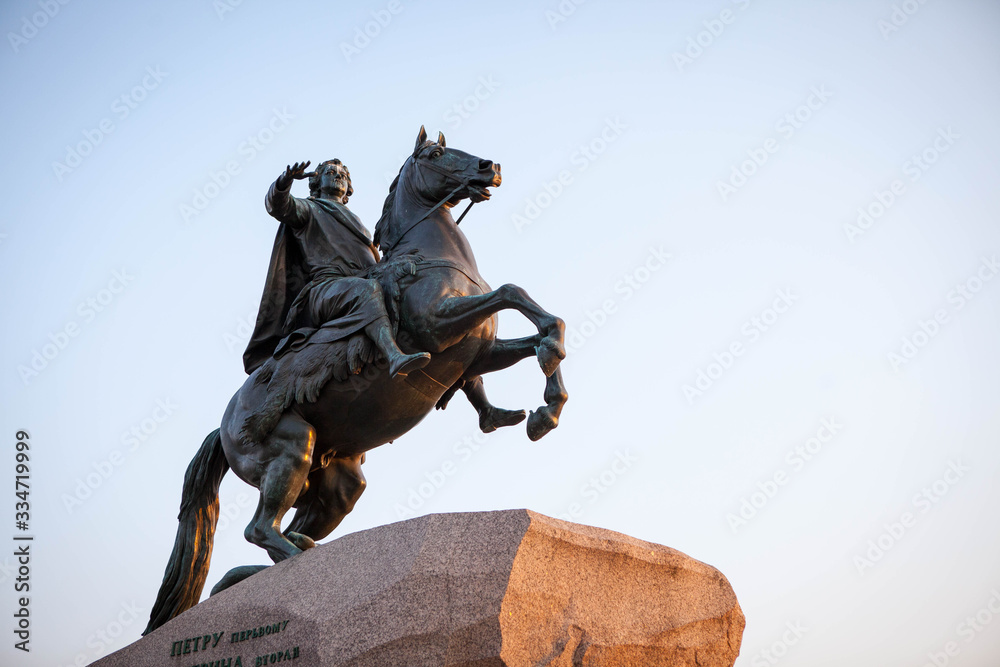 horse and rider statue in a square