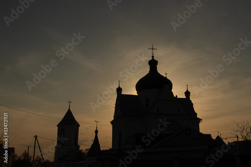  Orthodox church in the shade. Easter is coming