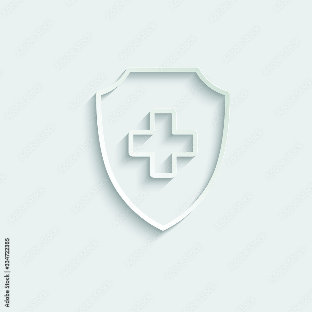 paper Medical shield icon. Medical protection sign paper Medical shield icon. Medical protection sign