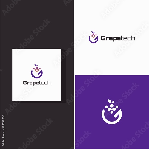 grape technology modern logo design unique