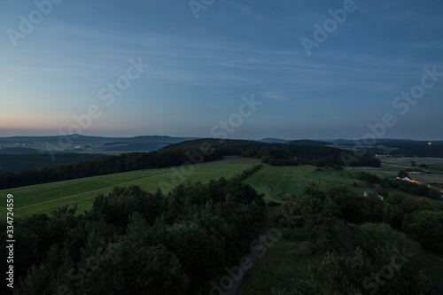 360 degree wide view on a german low mountain range