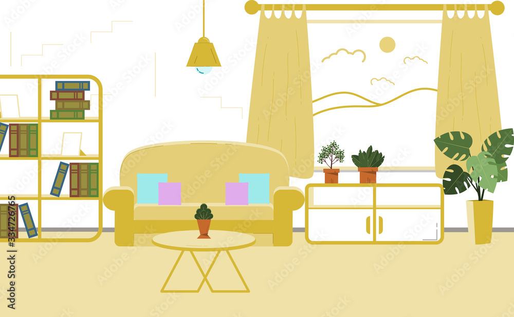 Living room interior vector design. Vector banner Living room interior vector design. Vector banner