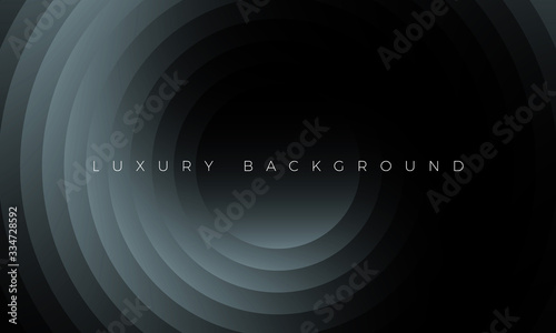 Luxury Premium wallpaper illustration. Modern dark background with stylish grey geometric circles elements. Rich black abstract background for header, website template, landing page, banner, poster