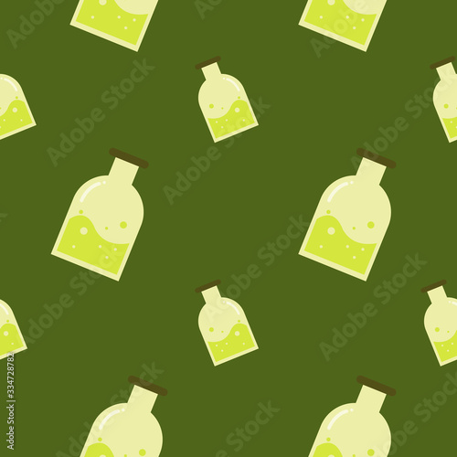 potion or poison cartoon flat design vector illustration , seamless pattern. For print, cover, gift wrapping.