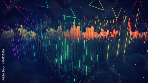 Wave graph equalizer 3D ren...
