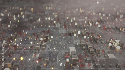 Abstract sci-fi structure o...