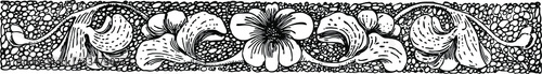 Floral Design Vintage Engraved line art drawing black and white Illustration