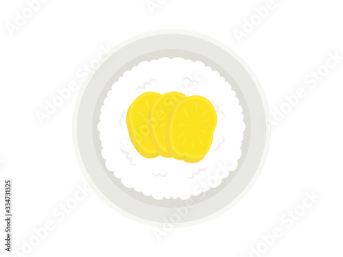 たくあんとご飯のイラスト