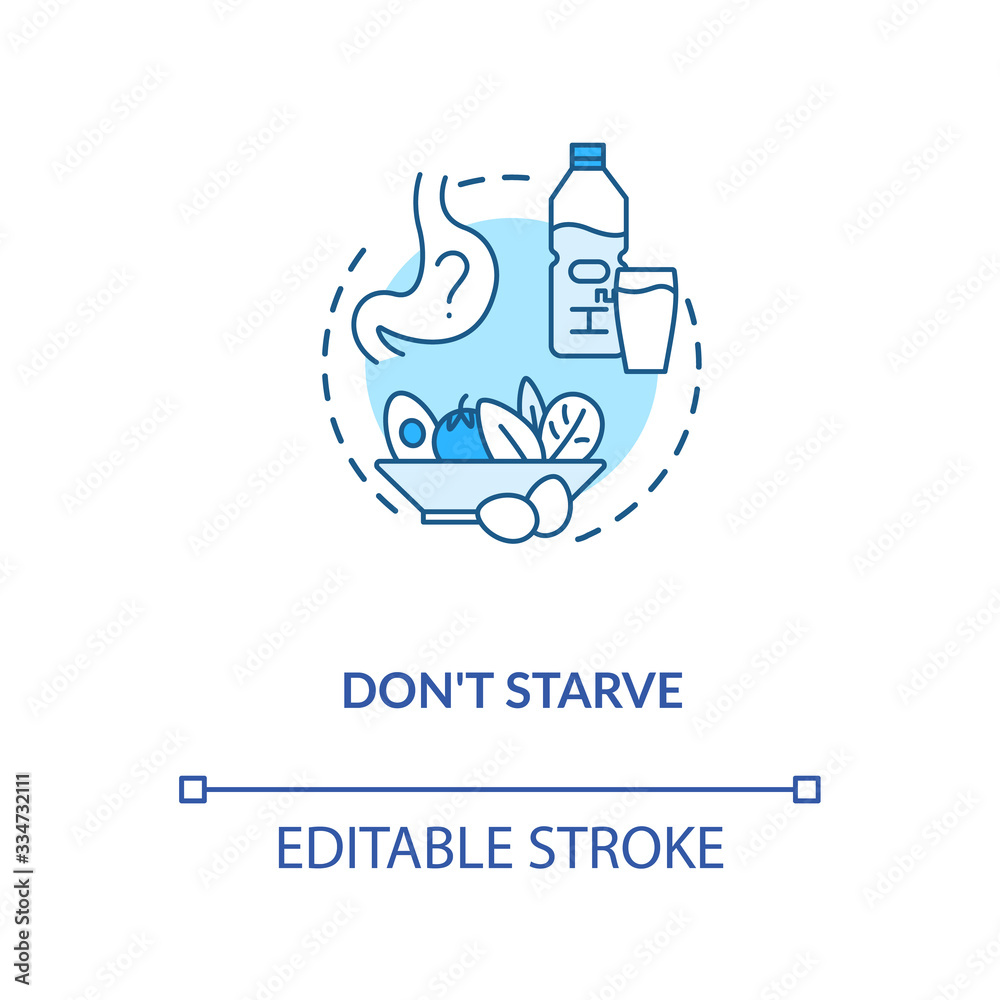 Dont starve concept icon. Wine tasting advice idea thin line illustration. Avoiding getting drunk, drinking water between degustations. Vector isolated outline RGB color drawing. Editable stroke