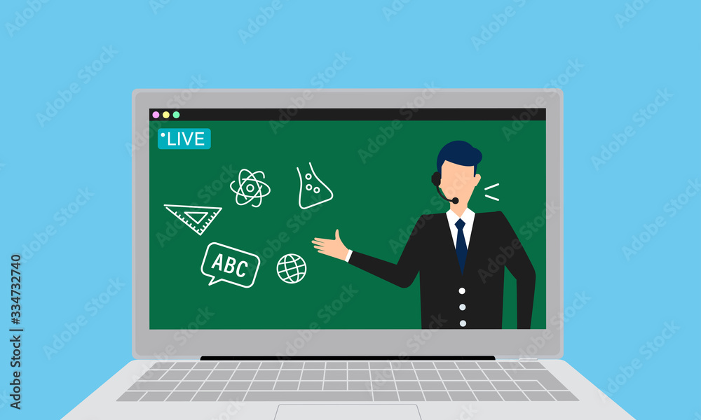オンライン授業のイラストイメージ オンライン授業のイラストイメージ