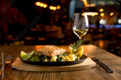 Salmon fillet with gratinat...