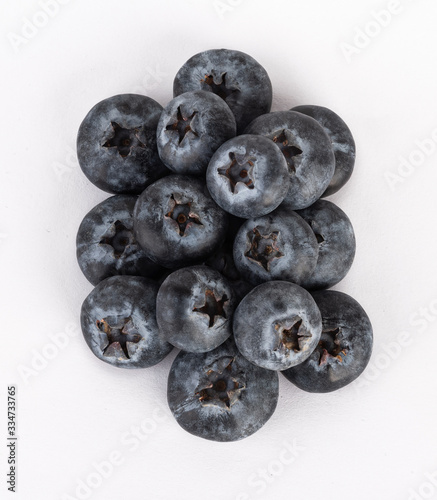 blueberries with mint isolated on a white background