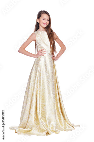 Portrait of happy little girl in carnival costume