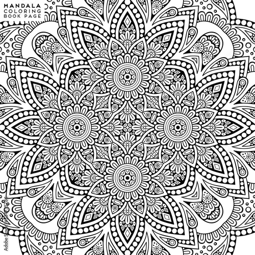 Flower Mandala. Coloringbook page template