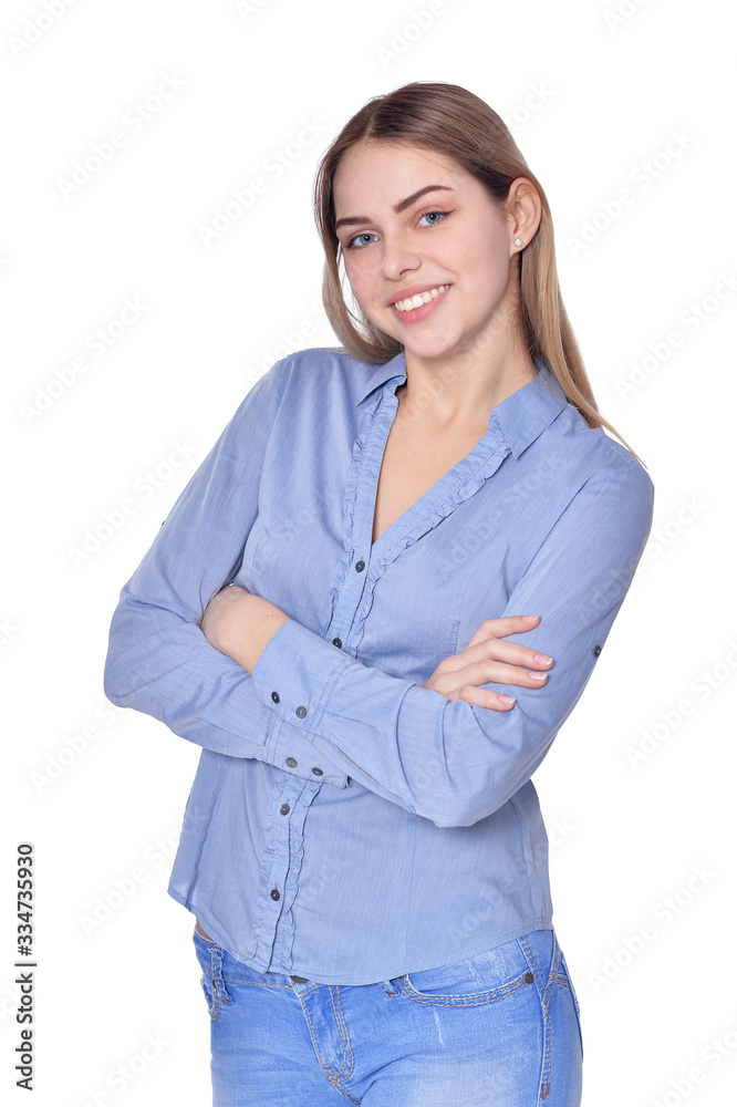 Portrait of beautiful woman wearing casual clothing Portrait of beautiful woman wearing casual clothing